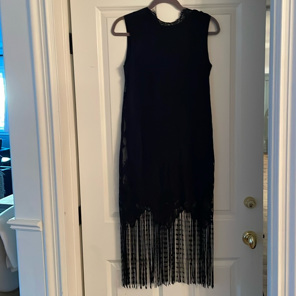 XS Aqua lace shell tassel dress